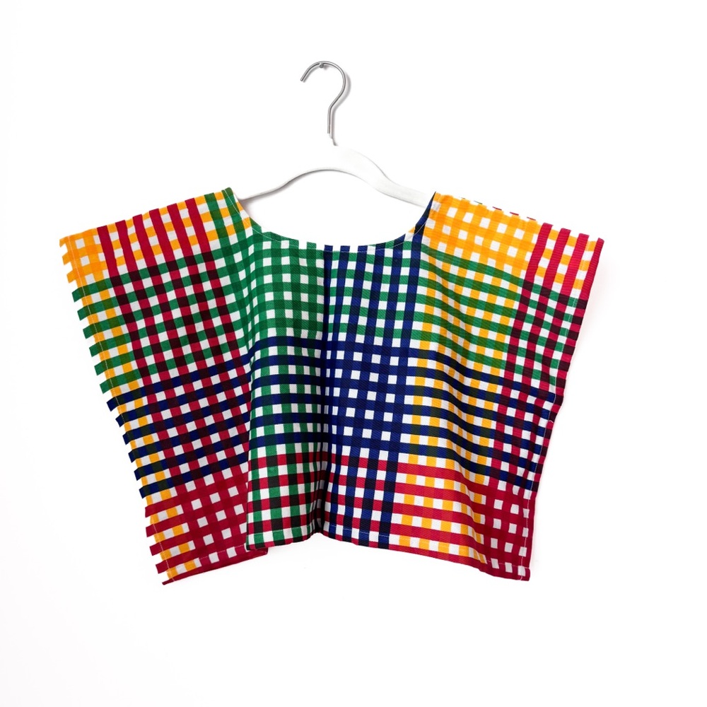 Like New NORBLACK NORWHITE multi colored grid pattern top